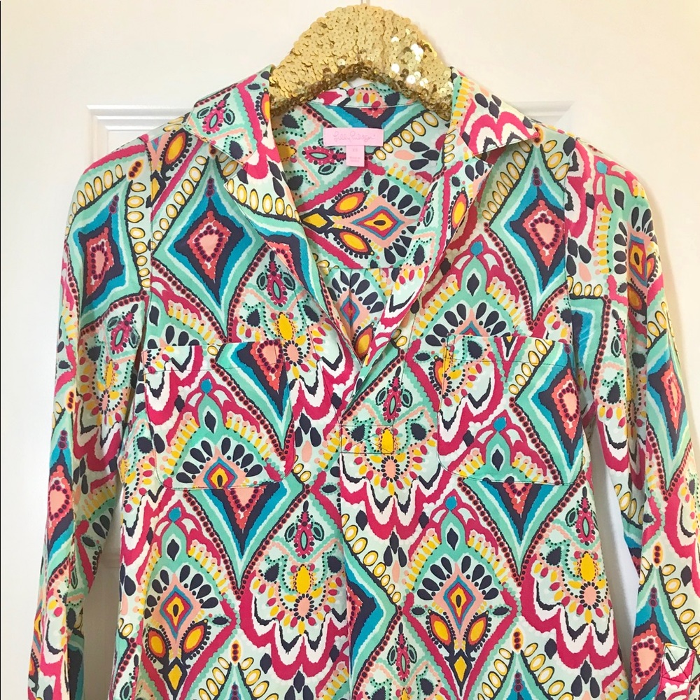 Lilly Pulitzer Boston Top in Crown Jewels